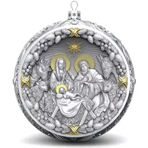 Set of 3 silver Christmas balls "Savior, Rozhdestvensky and the Kazan Mother of God"